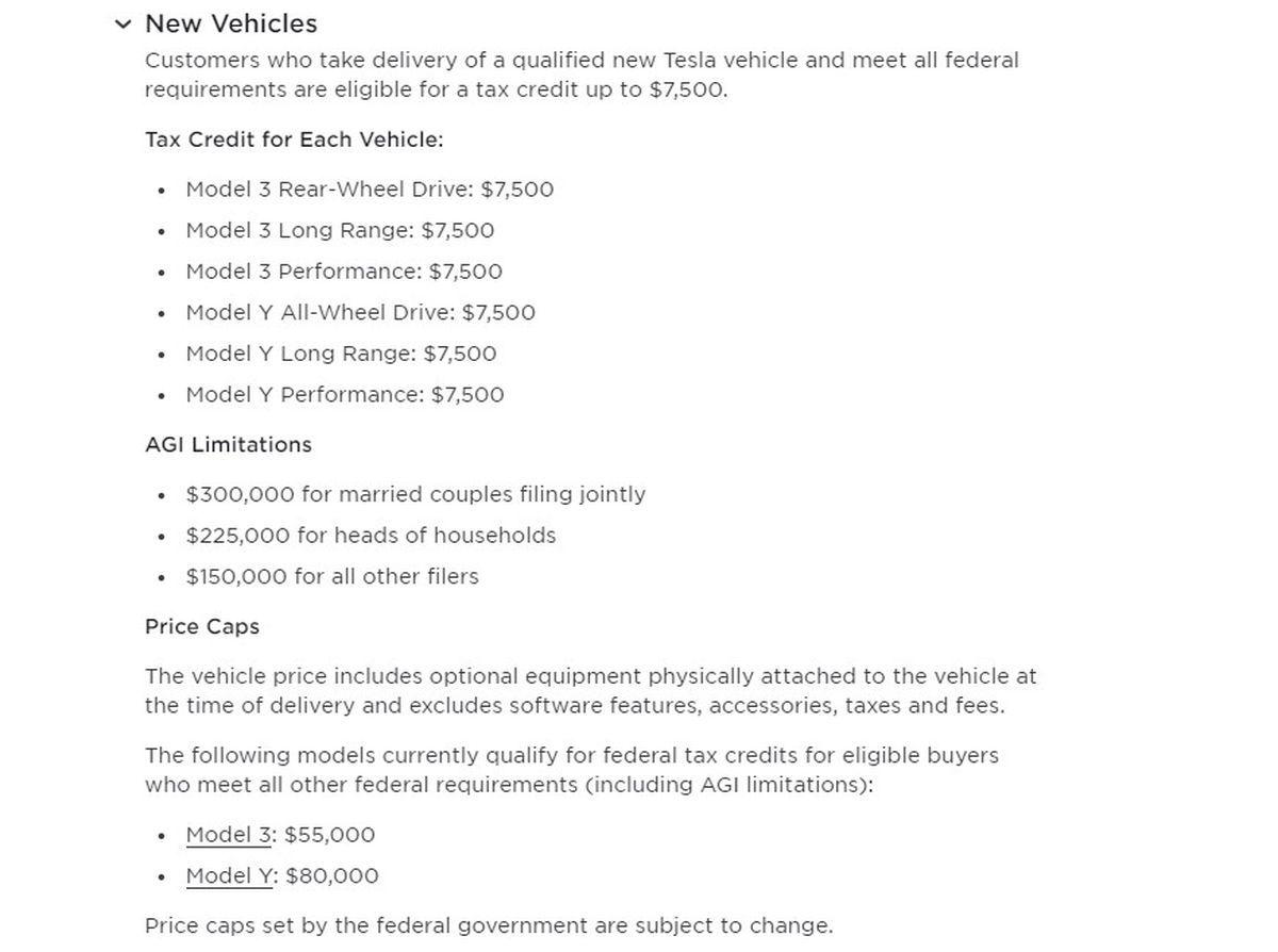 tesla model 3 tax credit