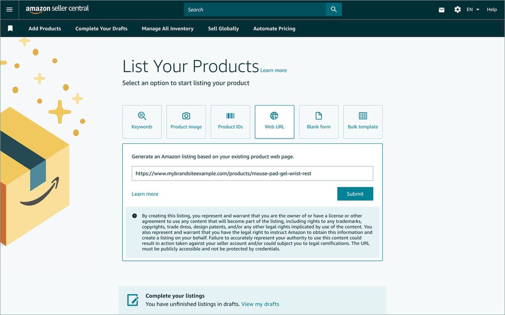 Amazon has an AI feature that can create a product page for you 