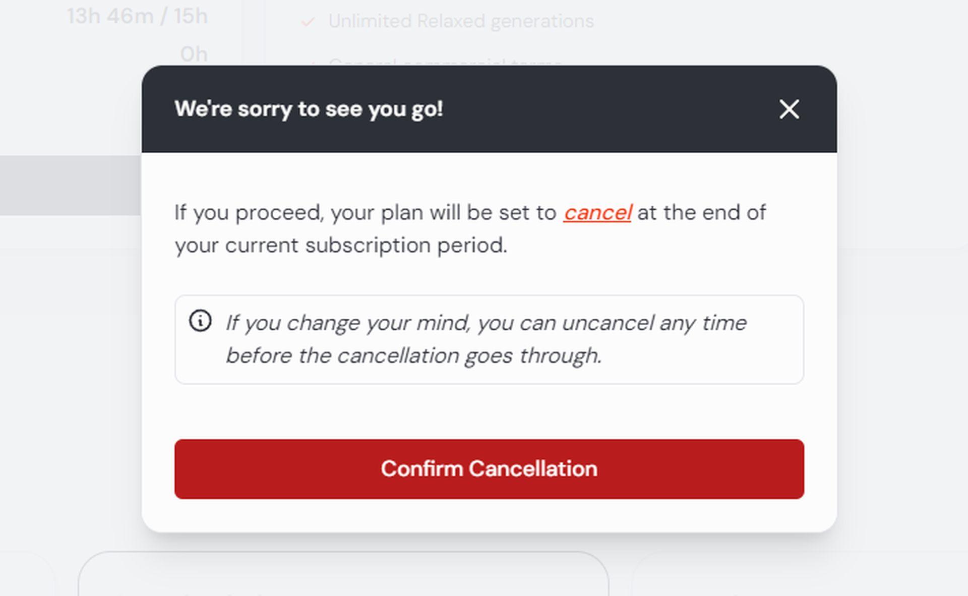 How to cancel Midjourney subscription